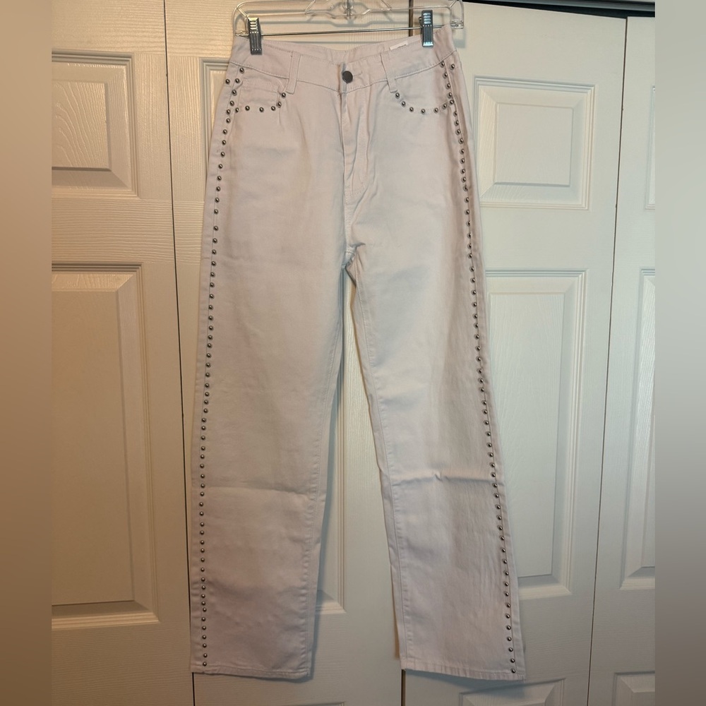 White Studded Jeans - Picture 2 of 6